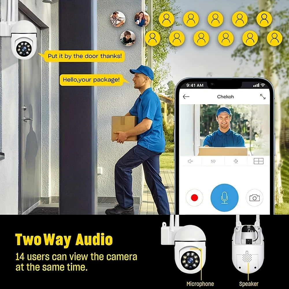 Caméra de Sécurité WiFi 1080P HD BoyKeep – Vision Nocturne Couleur, Audio Bidirectionnel, Rotation 360°