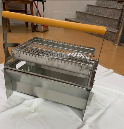Barbecue à Charbon Rotatif avec Grille Retournable – Démontable | Jardin & Terrasse