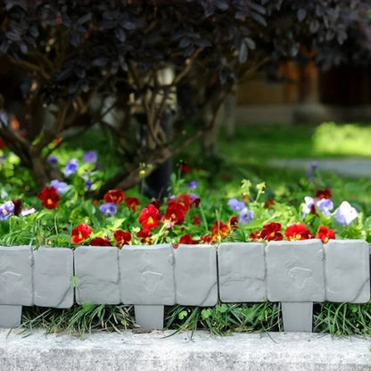 Bordures de jardin imitation pierre en plastique – Clôture décorative extérieure | Lot de 10 ou 20 pcs