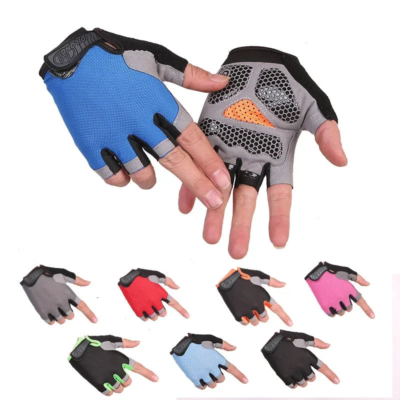 Men's Cycling Gloves Anti-slip MTB Bike Bicycle Motorcyclists Fingerless Gloves Summer Women Fitness Sports Training Gym Gloves