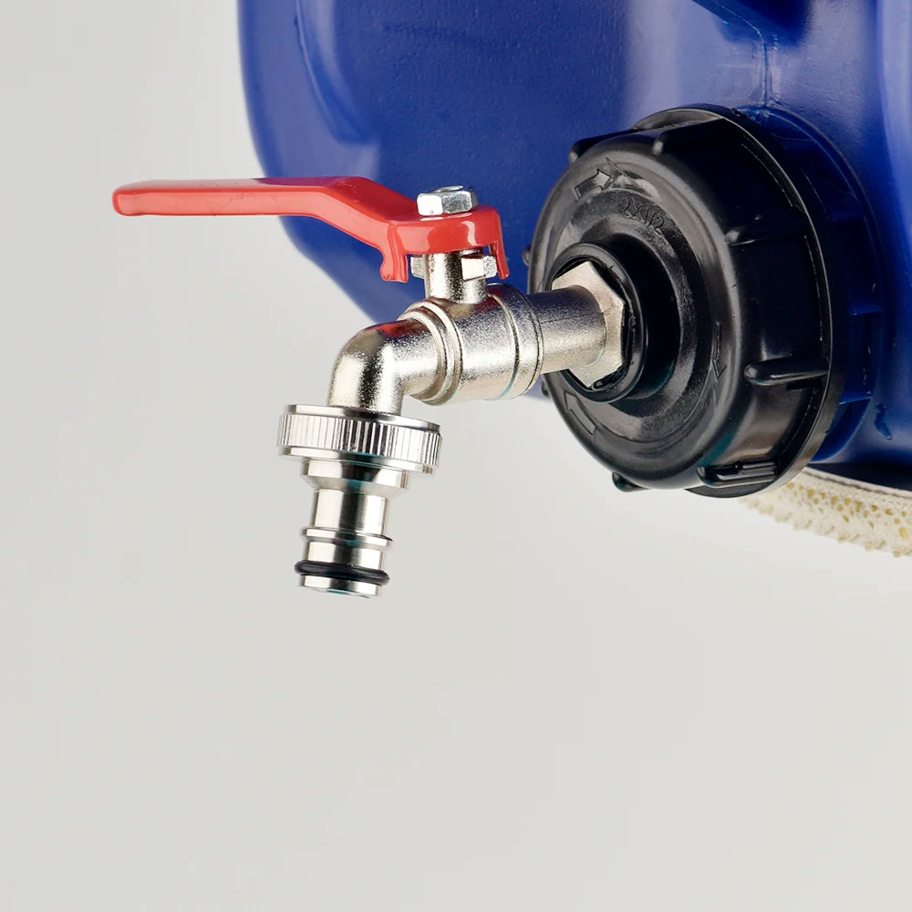 Adaptateur Robinet Cuve IBC S60×6 – Raccord Rapide 16mm Laiton/Alliage | Jardin & Maison