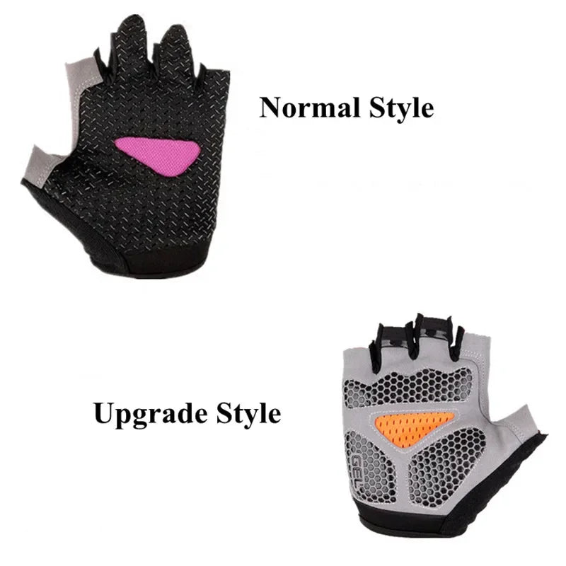 Men's Cycling Gloves Anti-slip MTB Bike Bicycle Motorcyclists Fingerless Gloves Summer Women Fitness Sports Training Gym Gloves