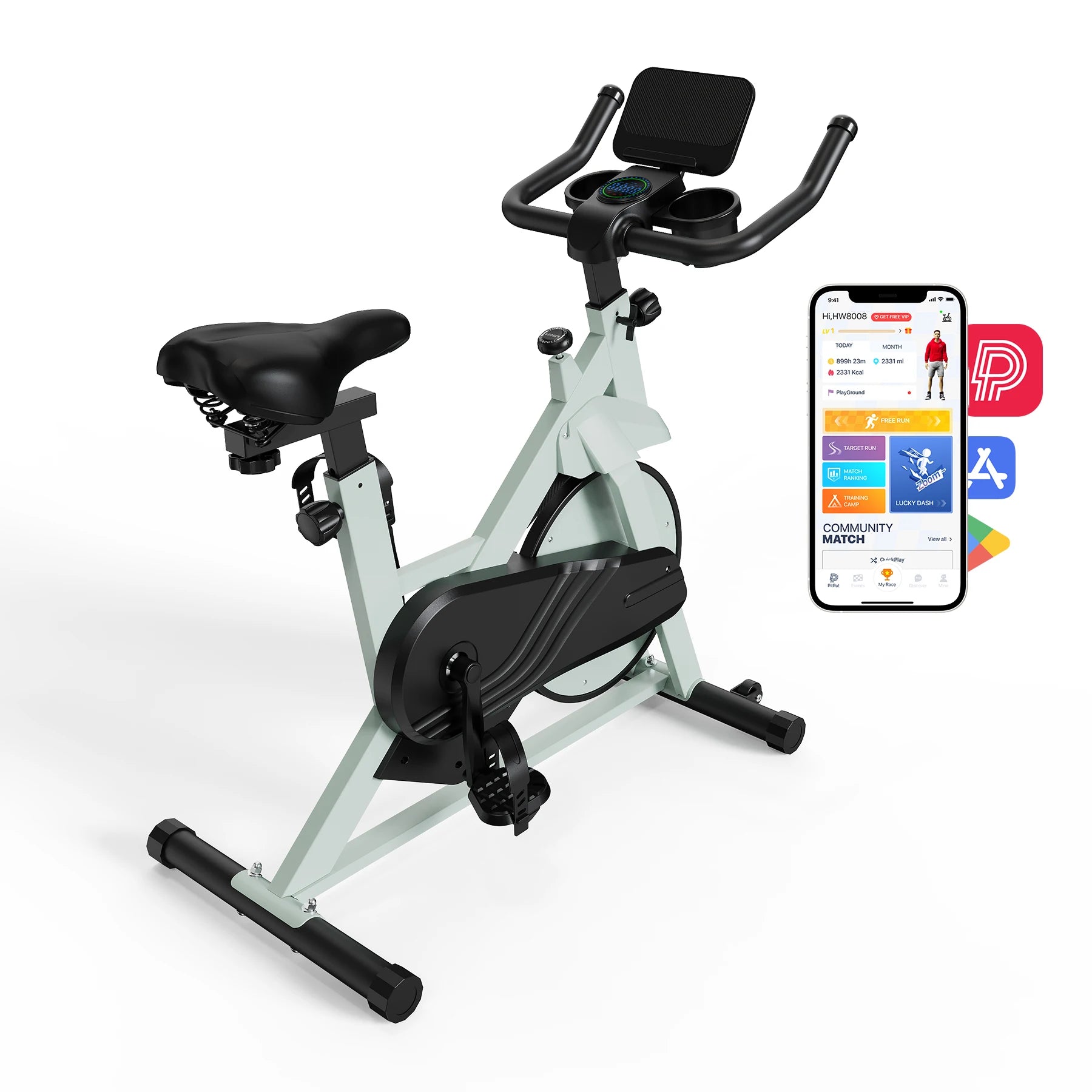 Vélo d'Appartement Magnétique Superun - Support Tablette Selle Confort Résistance Réglable - APPRO-DISTRI