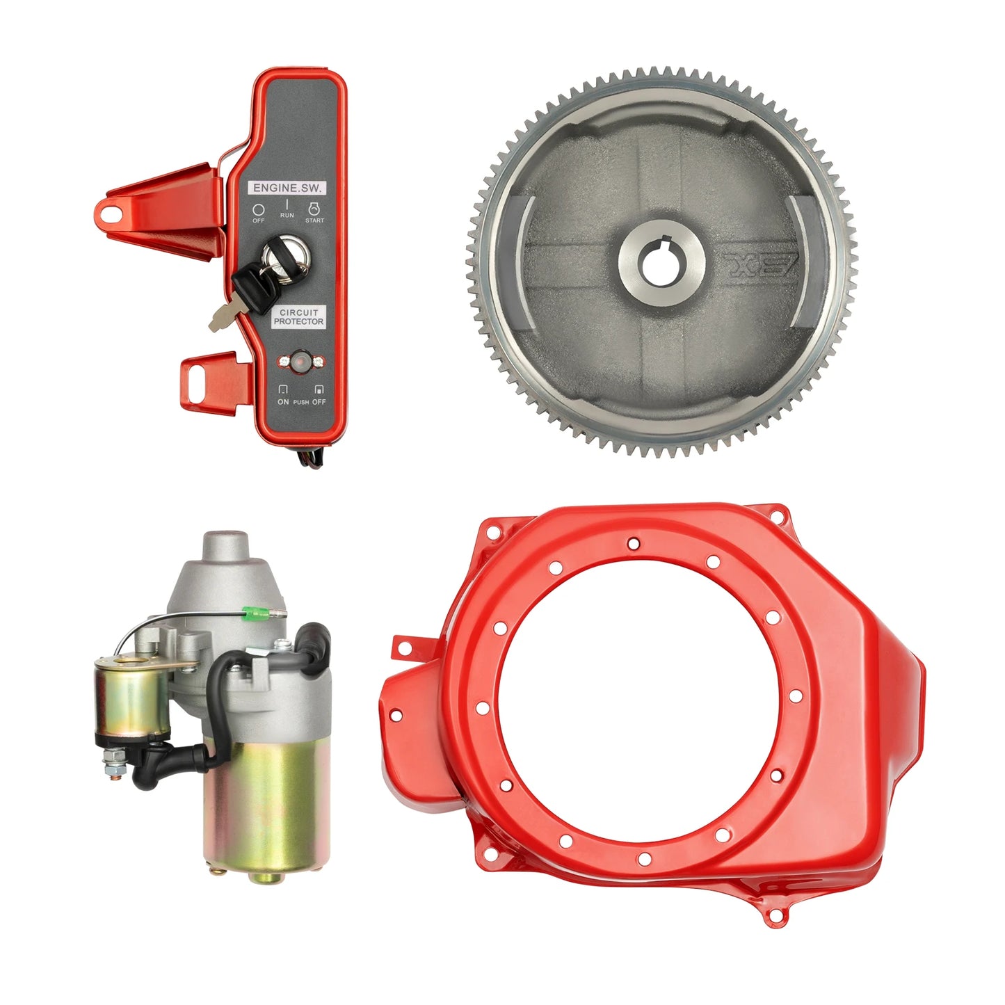 Kit Démarrage Électrique – Volant Moteur + Démarreur + Boîtier Clé pour Honda GX160 GX200 GX340 GX390
