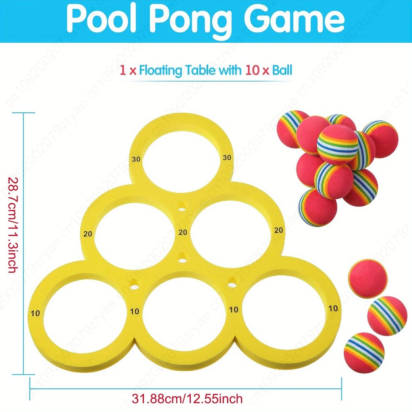 Jeu de Lancer pour Piscine – Set Familial avec Balles Flottantes (1+10 pcs)