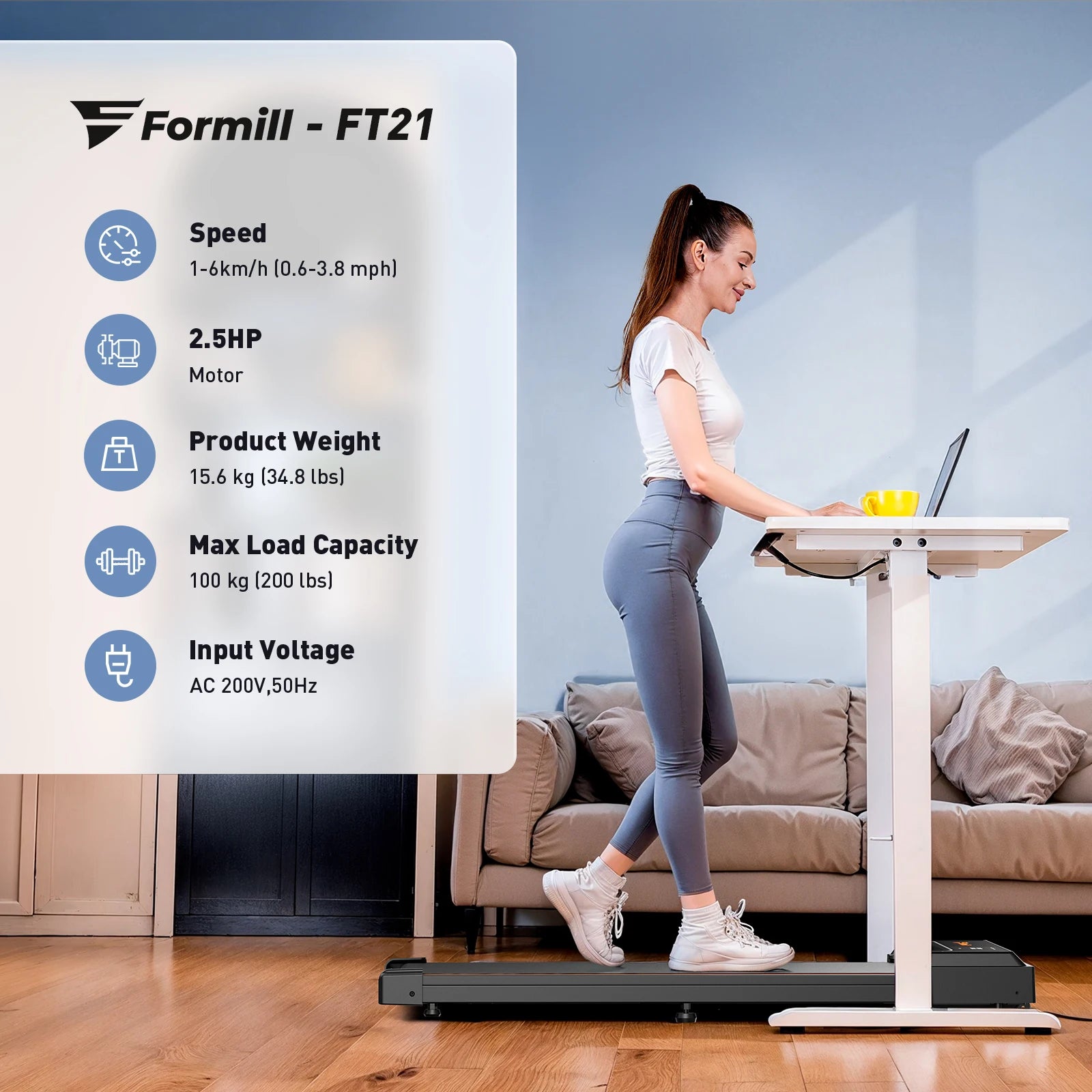 Tapis de Course Formill Pliable - Inclinaison Réglable Silencieux Absorption Chocs Domicile - APPRO-DISTRI