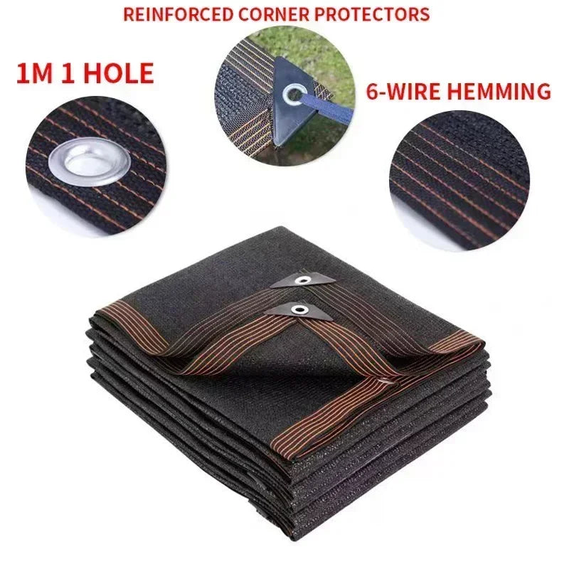 Toile d'Ombrage HDPE 90% - Protection UV Jardin Pergola Piscine - Noir - Tailles Multiples