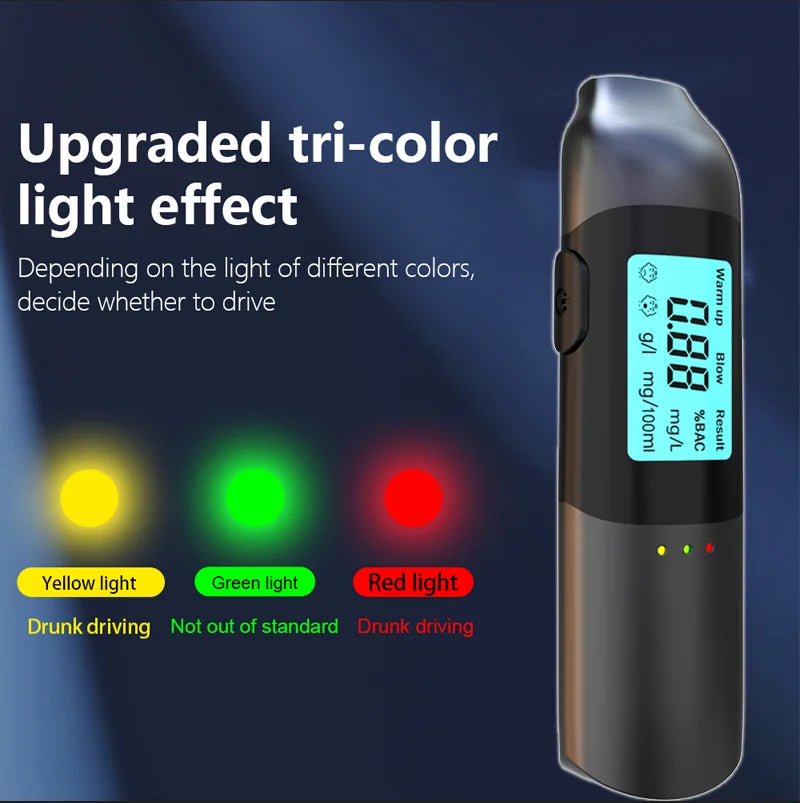 Éthylotest portable professionnel avec écran LCD, détecteur d'alcoolémie pour conduite en état d'ivresse, test d'alcoolémie en voiture 