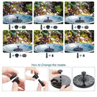 Fontaine Solaire Flottante 13/16/18cm – Pompe pour Bassin, Bain d'Oiseaux & Jardin