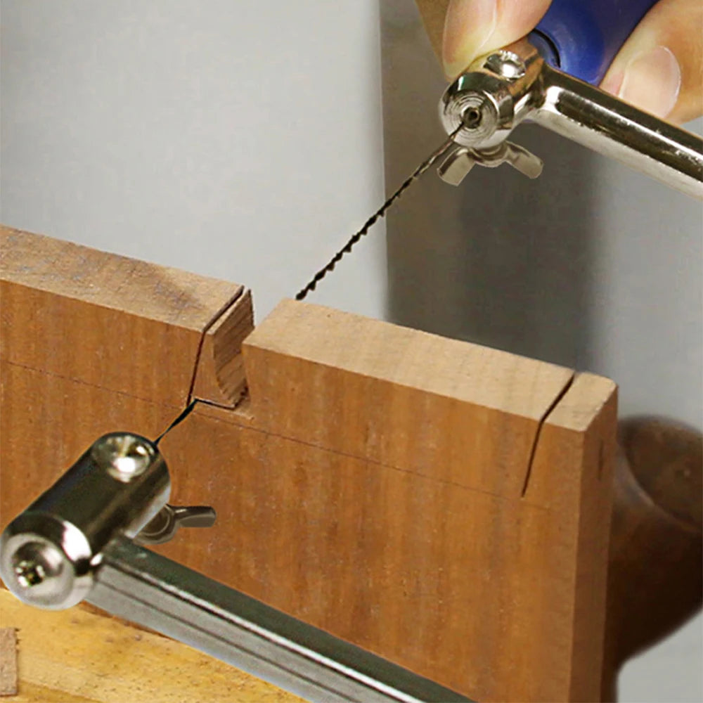 Scie à Chantourner Manuelle 4" Réglable Forme U Bois Menuiserie Artisanat 6 Lames Spirale