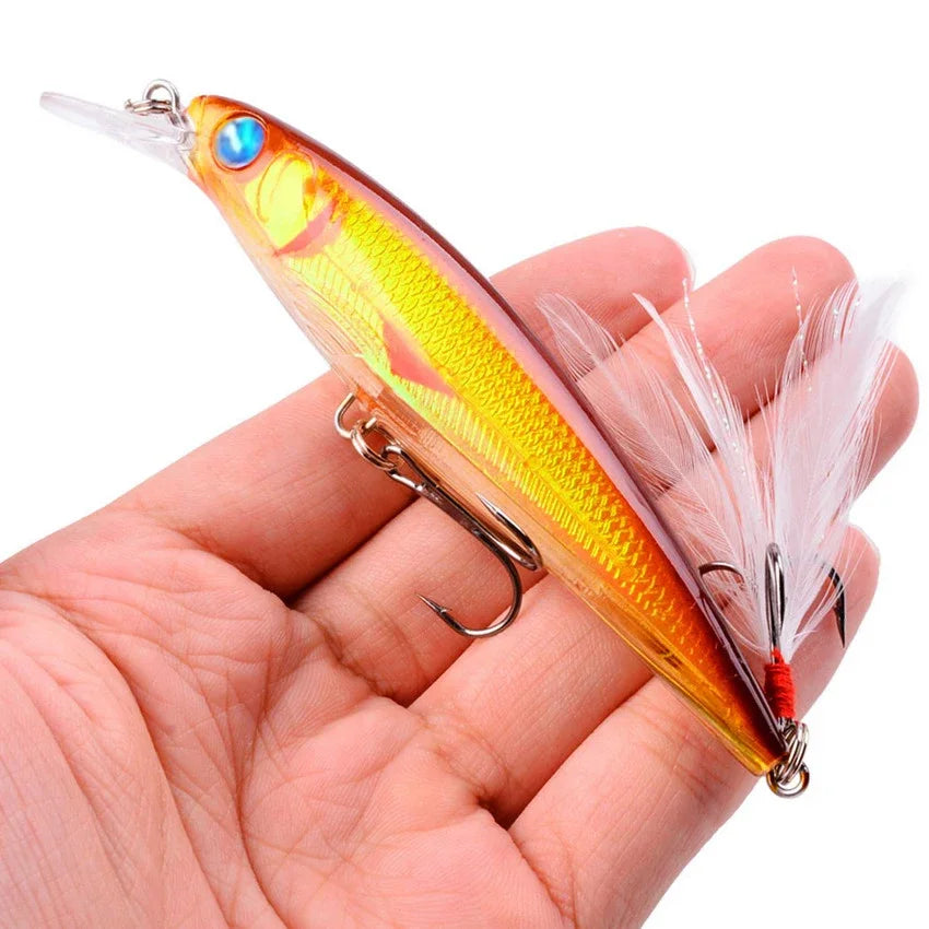 Leurre Pêche Minnow Laser 11cm 13g Poisson Nageur Crankbait Carnassier Brochet Perche Wobbler