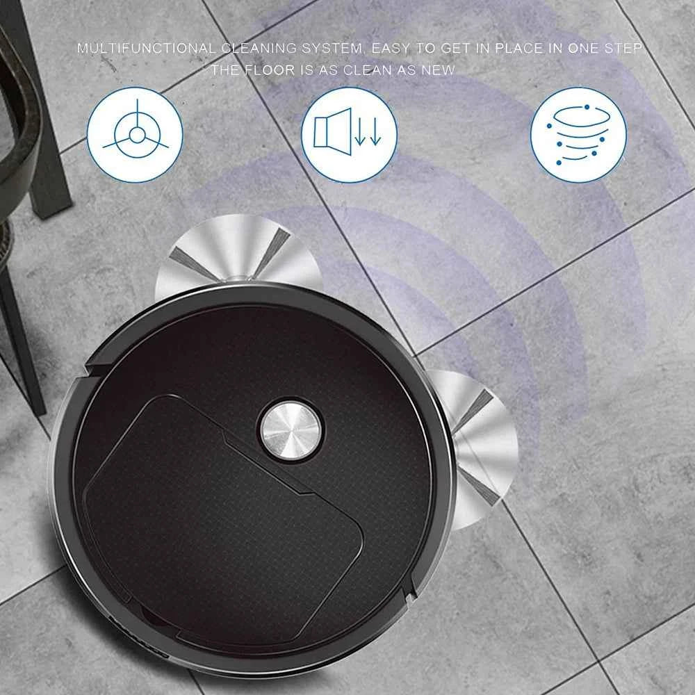 Robot Aspirateur Intelligent 3-en-1 - Mini Balai Laveur Sans Fil pour Maison