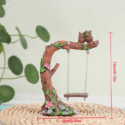 Balançoire Miniature Fée en Résine – Décoration Jardin Féerique, Maison de Poupée & Micro-Paysage (3 Styles)