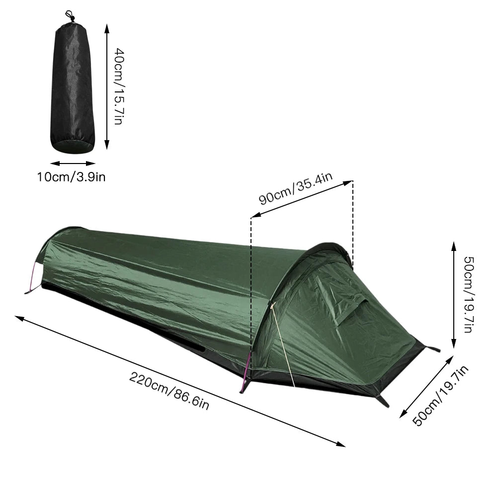 Tente Bivouac Ultra-Légère 1 Personne - Sac de Couchage Intégré 690g - APPRO-DISTRI