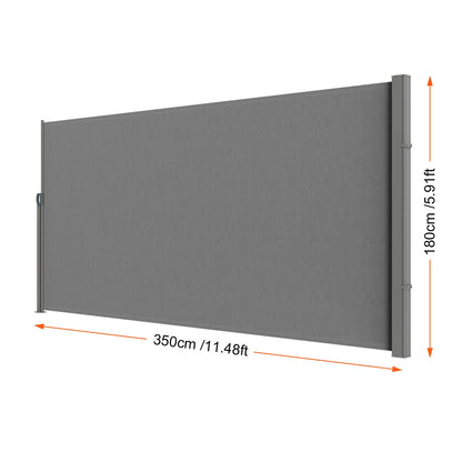 Auvent Latéral Rétractable – Brise-Vue Polyester Imperméable UV30+, Pare-Vent Extérieur