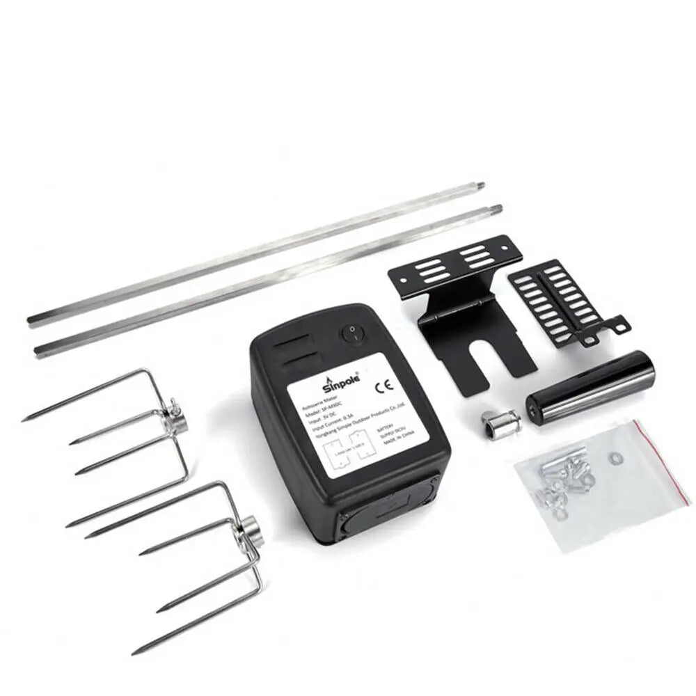 Kit Rôtissoire Électrique BBQ 120cm - Broche Rotative Barbecue Extérieur Grill