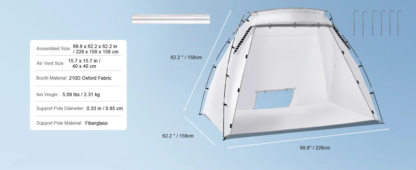 Cabine de Peinture Portable SucceBuy – Tente Pliable Oxford 210D, 2 Tailles, Film Protecteur Inclus