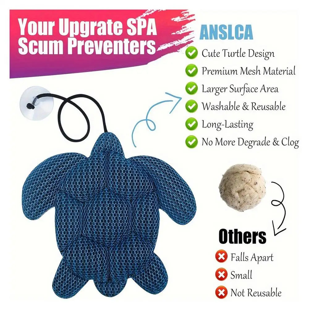 Absorbeur de Graisses Forme Tortue – Éponge Flottante pour Spa, Jacuzzi et Piscine