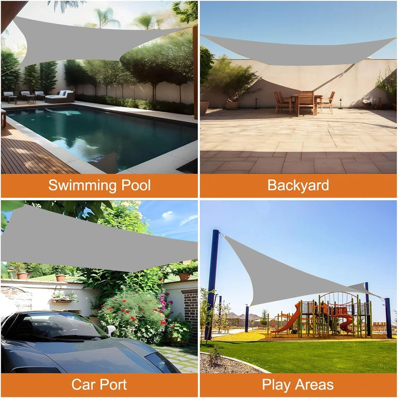 Voile d'Ombrage Rectangulaire Imperméable Oxford 300D – Protection UV 85-98% – Terrasse, Jardin, Piscine, Balcon, Carport – 20 Couleurs & 12 Tailles