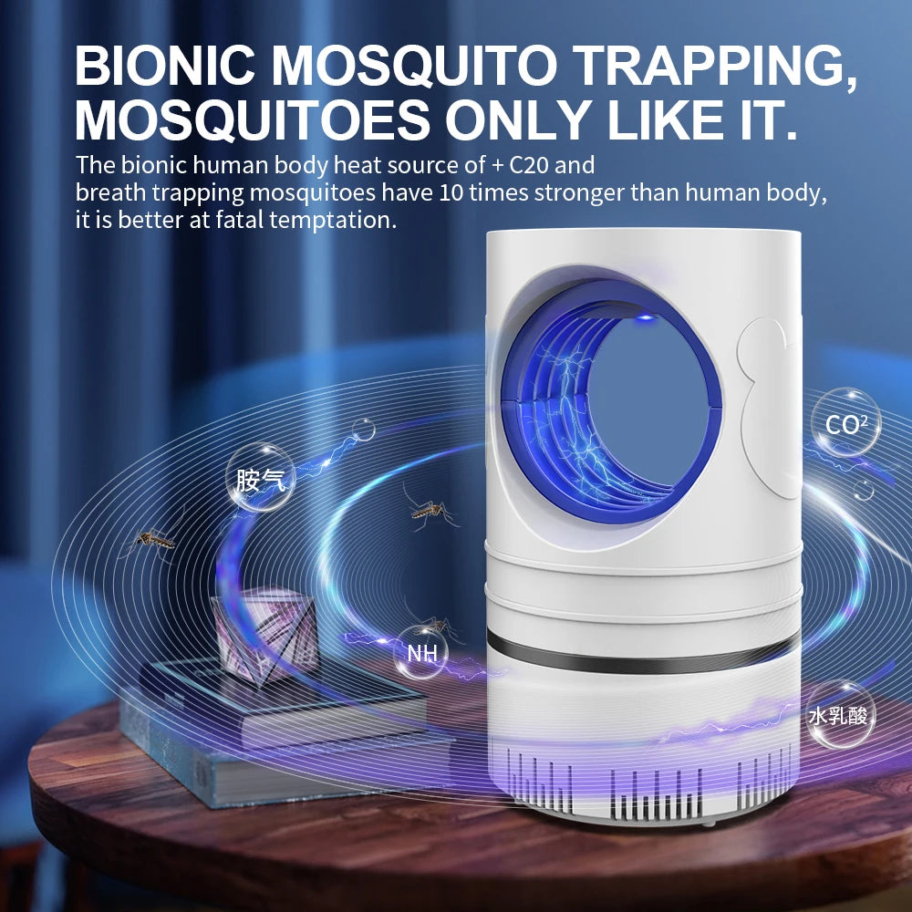Piège à Moustiques USB LED – Lampe Anti-Insectes 360° à Aspiration