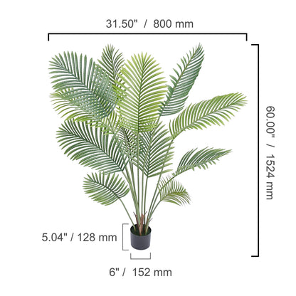 Palmier Artificiel 120/150/180 cm – Fausse Plante en PE, Anti-Basculement, Faible Entretien