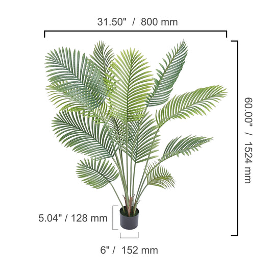 Palmier Artificiel 120/150/180 cm – Fausse Plante en PE, Anti-Basculement, Faible Entretien