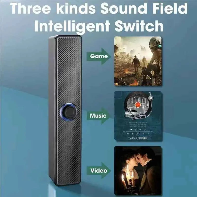 Enceinte PC Soundbar USB – Son Stéréo 3D, AUX & Bluetooth, TV / PC / Gaming