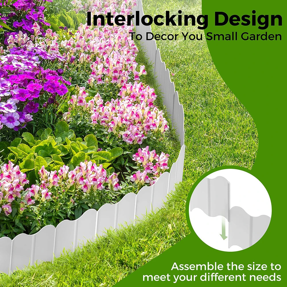 Bordure de Jardin Emboîtable en PP – Séparation Pelouse, Allée et Massif, Décoration Extérieure