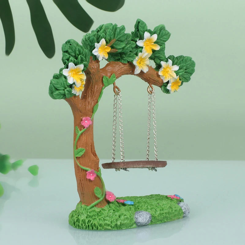 Balançoire Miniature Fée en Résine – Décoration Jardin Féerique, Maison de Poupée & Micro-Paysage (3 Styles)