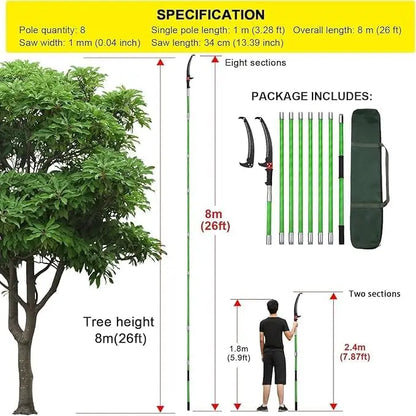 Scie à élaguer télescopique 8m