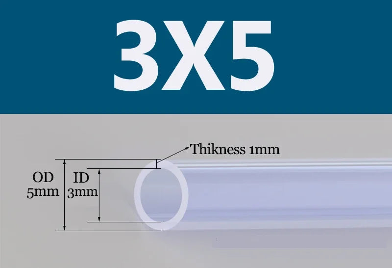 Tuyau Silicone Alimentaire Transparent | Flexible Non Toxique 2 à 18mm - 1m ou 5m
