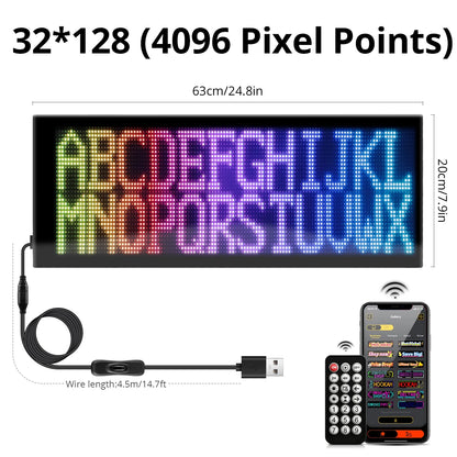 Panneau LED Pixel Flexible USB Bluetooth – Affichage Texte & GIF Personnalisable