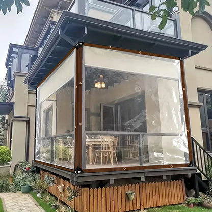 Bâche transparente imperméable en PE renforcé – Anti-UV, Bords renforcés | Terrasse, Jardin, Camping