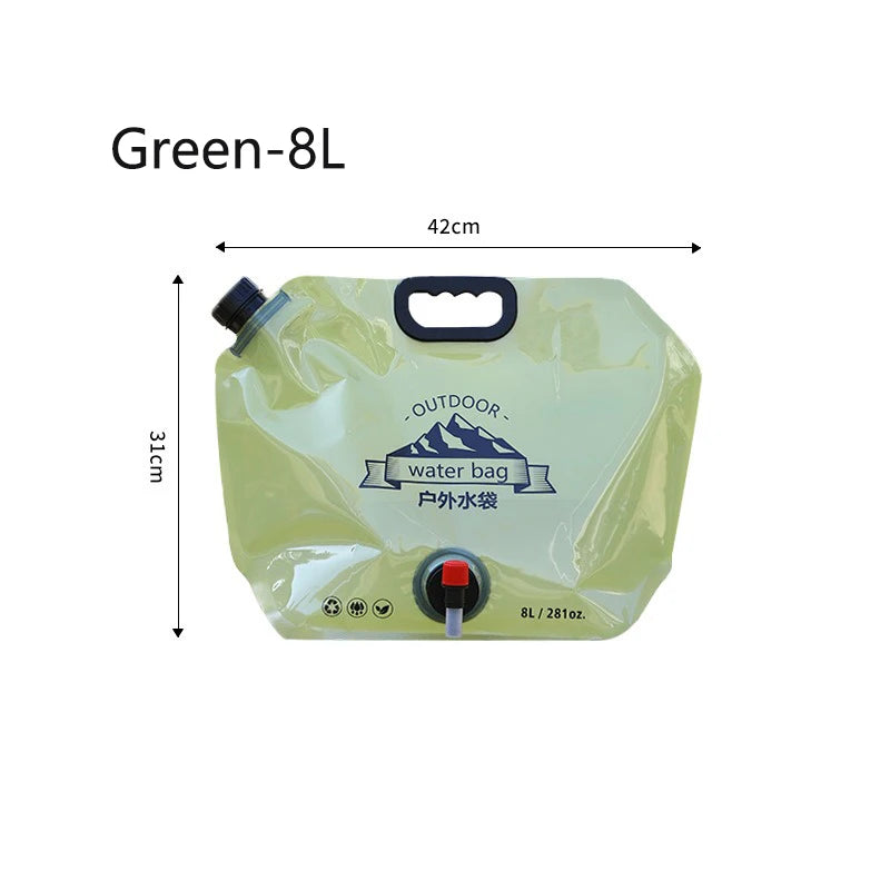 Sac de Stockage d'Eau Pliable avec Robinet – Camping & Randonnée (3L / 5L / 8L)