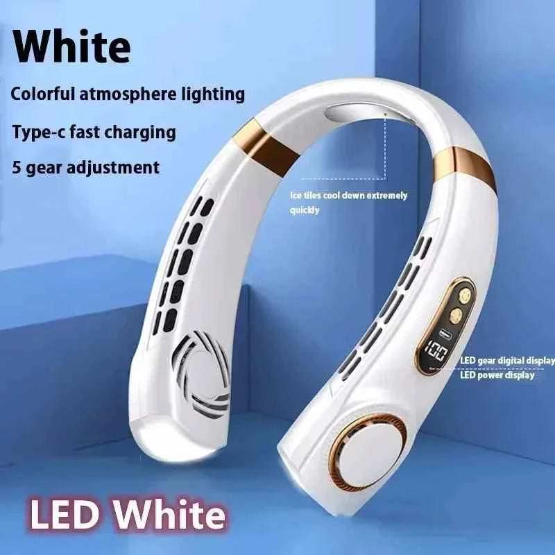 Ventilateur Tour de Cou USB 8000mAh – Sans Lames, Rechargeable, 100 Vitesses