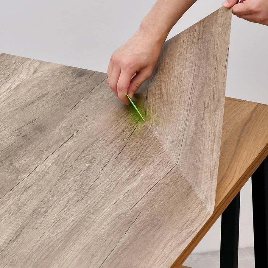 Papier Peint Adhésif Effet Bois - Rouleau PVC Imperméable Autocollant Meuble Cuisine