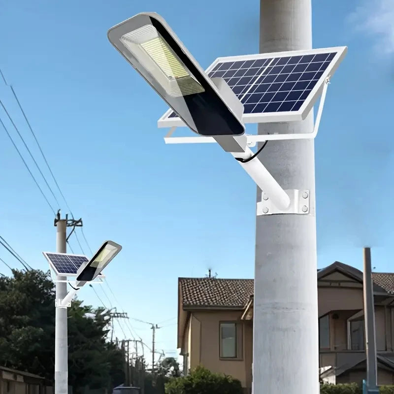Lampadaire Solaire Extérieur 6000mAh – IP65, Télécommande, Détecteur de Mouvement