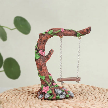 Balançoire Miniature Fée en Résine – Décoration Jardin Féerique, Maison de Poupée & Micro-Paysage (3 Styles)