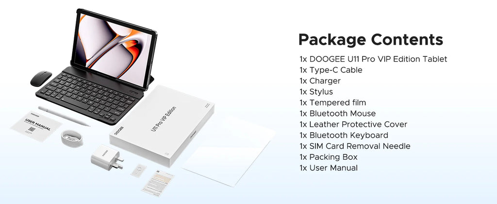 Tablette DOOGEE U11 Pro 11" Android 16 - 30GB RAM (6+24) + 256GB - Écran 90Hz - 8580mAh