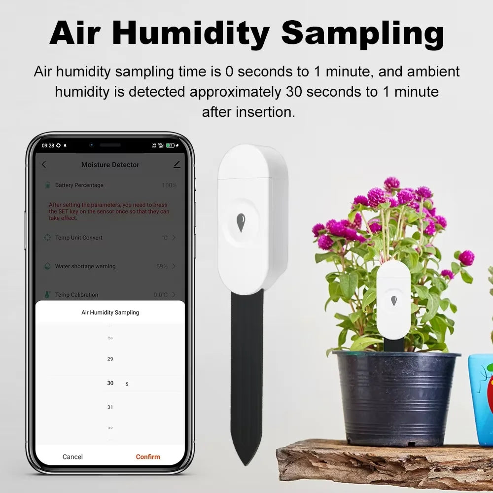 Capteur d'Humidité du Sol ZigBee Tuya – Température & Humidité | Jardin Connecté