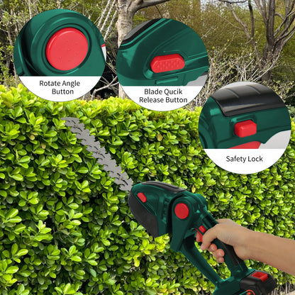 Taille-Haies & Cisaille à Gazon Électrique Sans Fil 2-en-1 – 20 000 tr/min, Rechargeable, 750g