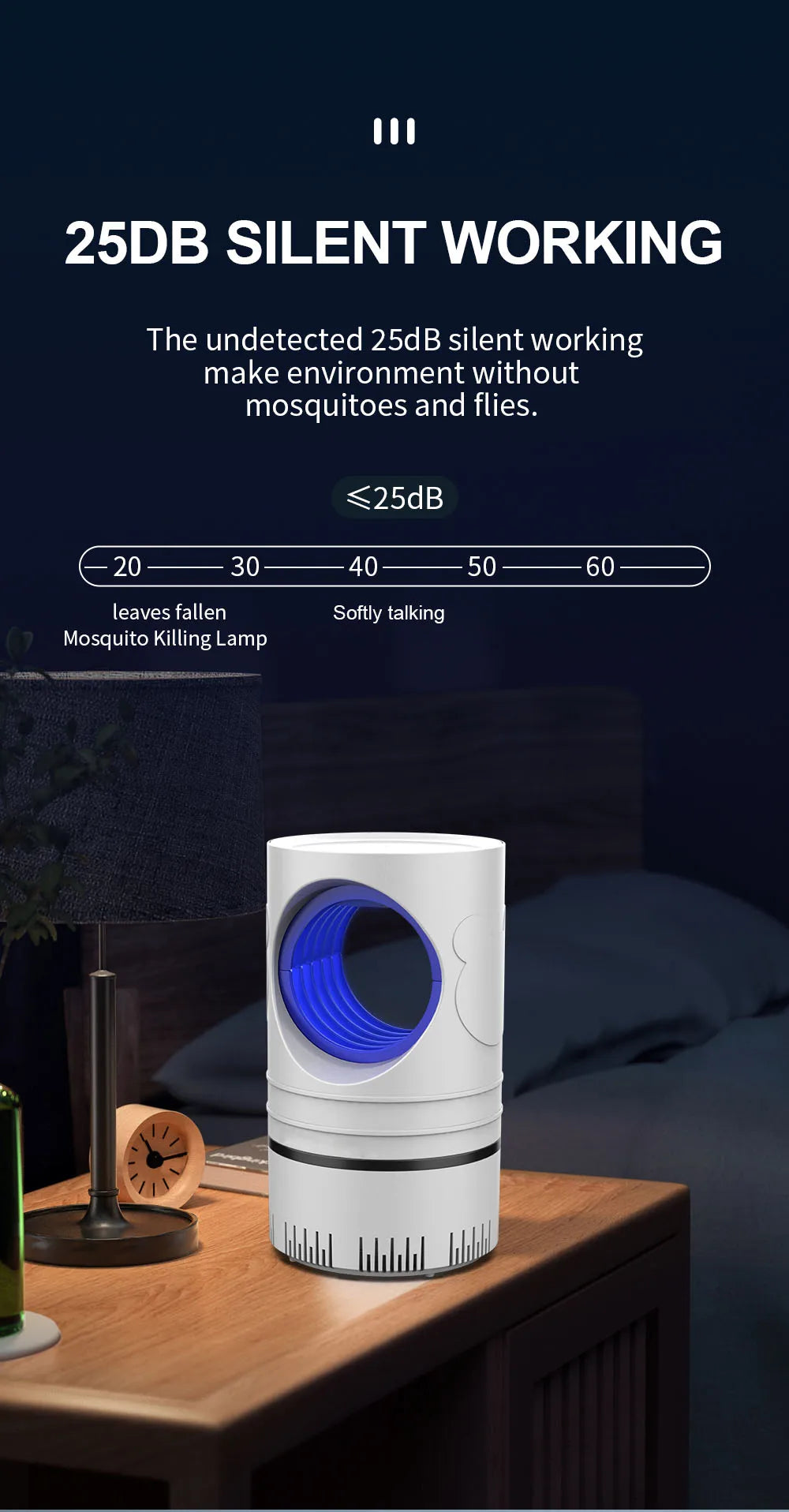 Piège à Moustiques USB LED – Lampe Anti-Insectes 360° à Aspiration