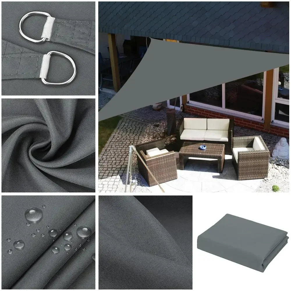 Voile d'Ombrage Triangulaire Imperméable Oxford – Anti-UV 98% | Terrasse, Jardin, Pergola