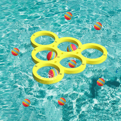 Jeu de Lancer pour Piscine – Set Familial avec Balles Flottantes (1+10 pcs)