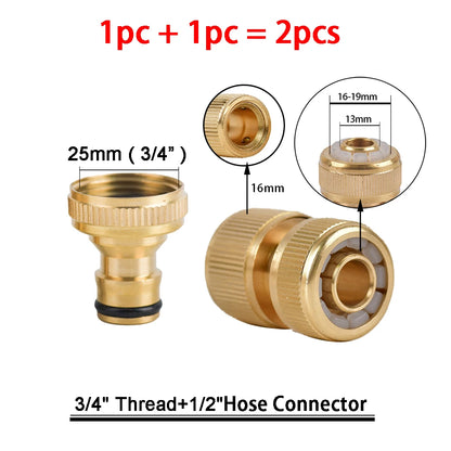 Raccords Rapides en Laiton pour Tuyau de Jardin – Filetage BSP 1/2" & 3/4" – Lot de 2 (22 Modèles)