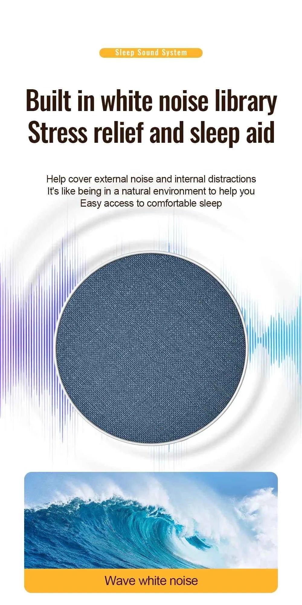 Enceinte Sous-Oreiller Bluetooth 5.4 – Son HiFi Privé, Aide au Sommeil, 360°