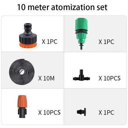 Kit de Brumisation et Irrigation par Aspersion – Tuyau PE 4/7mm, 5m à 20m, Arrosage Automatique Jardin