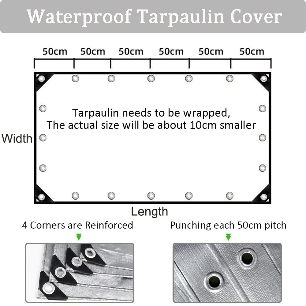 Bâche Imperméable 180g/m² PE - Protection UV Résistante Intempéries Jardin Piscine Bois