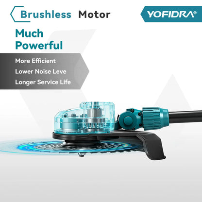 Tondeuse électrique brushless Yofidra 10 pouces – 6000W, 58000 RPM, Compatible Makita 18V | Pliable
