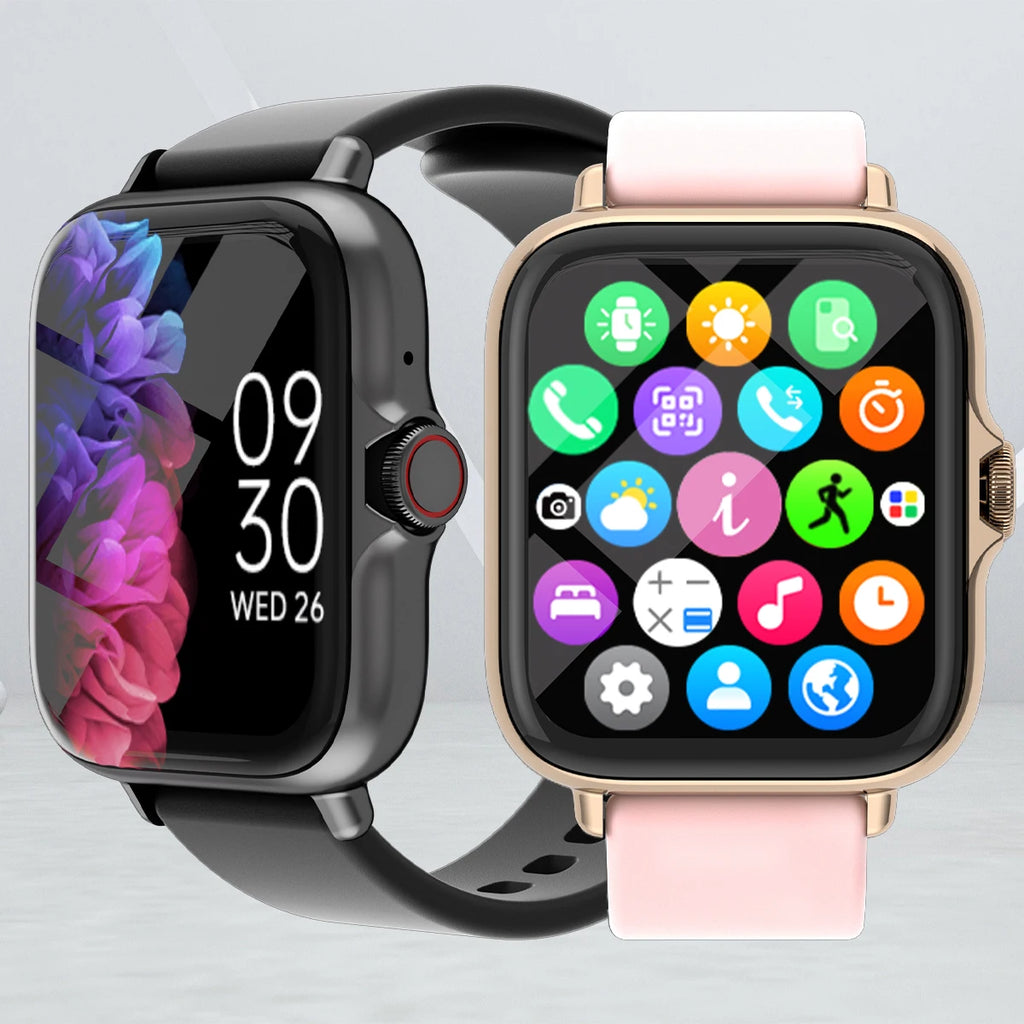 Montre connectée étanche de 1,83 pouce avec réponse aux messages et aux appels, suivi du sommeil, podomètre, notifications et fonctionnalités sportives. Compatible iPhone et Android. 